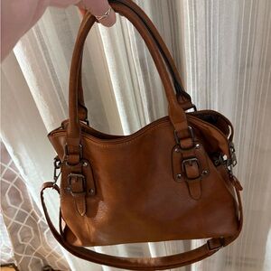Elegant Brown Leather Looking Handbag